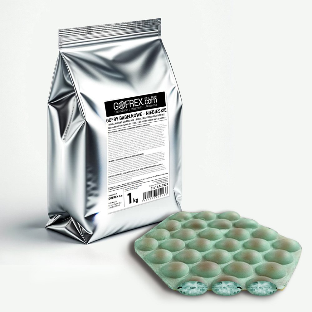 Těsto na Bublinkové vafle Černé | Bubble Waffle 1kg Ciasto Na Gofry Babelkowe Niebieskie Classic Kg GOFREX.com Ciasto Na Gofry Babelkowe Niebieskie Classic Kg